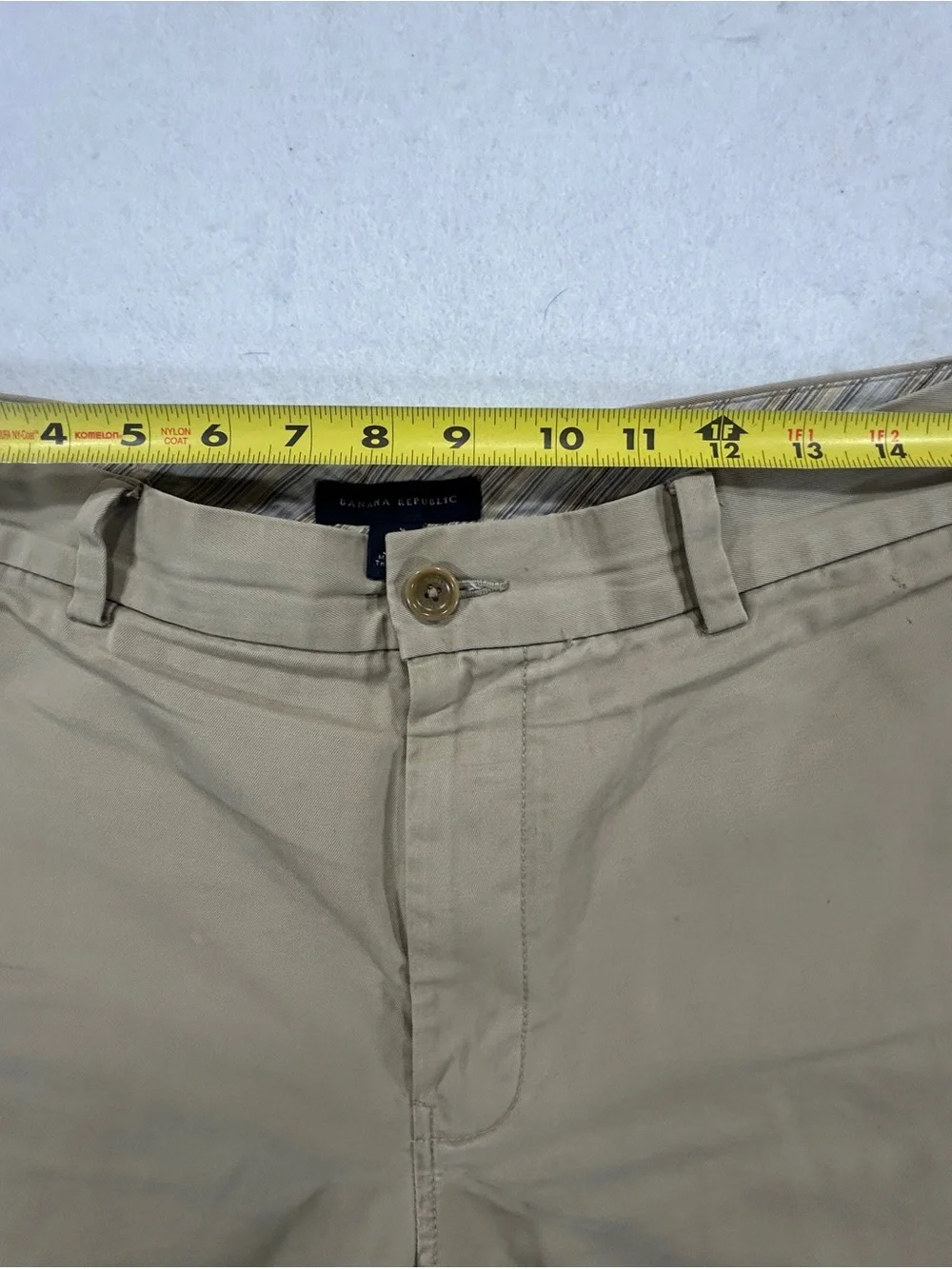 Banana Republic Mens 32 Khaki Chino Shorts Beige Flat Front 9